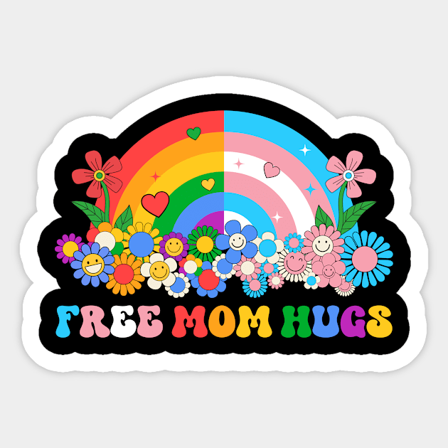 Free Mom Hugs Proud Mom Rainbow Gay LGBT Parent Gift For Men Lgbt Women Sticker by truong-artist-C